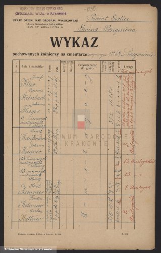 Przegonina - trzeci spis poległych 1